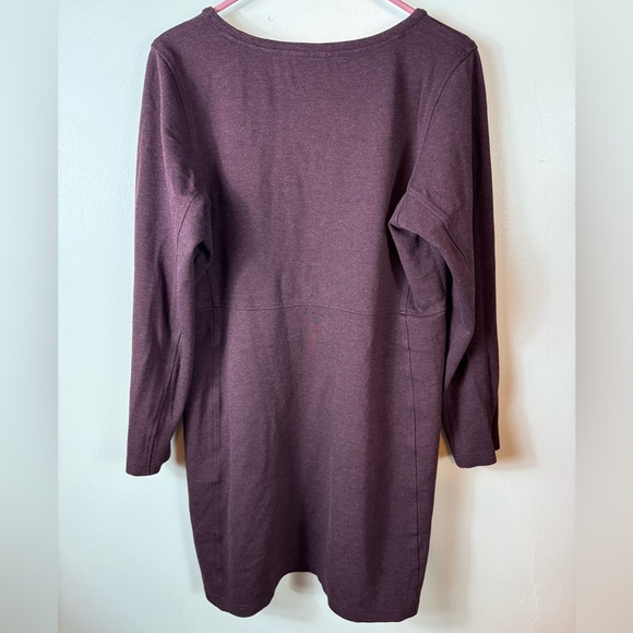Duluth Trading Womens Ponte Wearwithall Dress Burgundy Large Fall - Picture 4 of 5